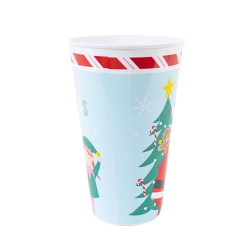 image 1 of Merry Christmas Red Reusable Plastic Tumbler Cup 450ml