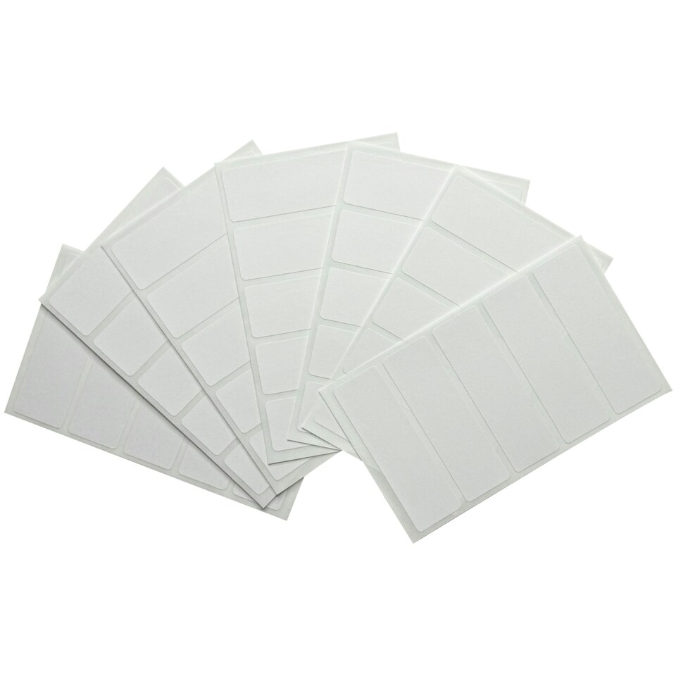 image 1 of Pack of 35 White 19x63mm Rectangular Labels - Adhesive Stickers