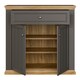 image 6 of Pontypool 2 Door 1 Drawer Small Sideboard in Wolfram Grey and Mauvella Oak