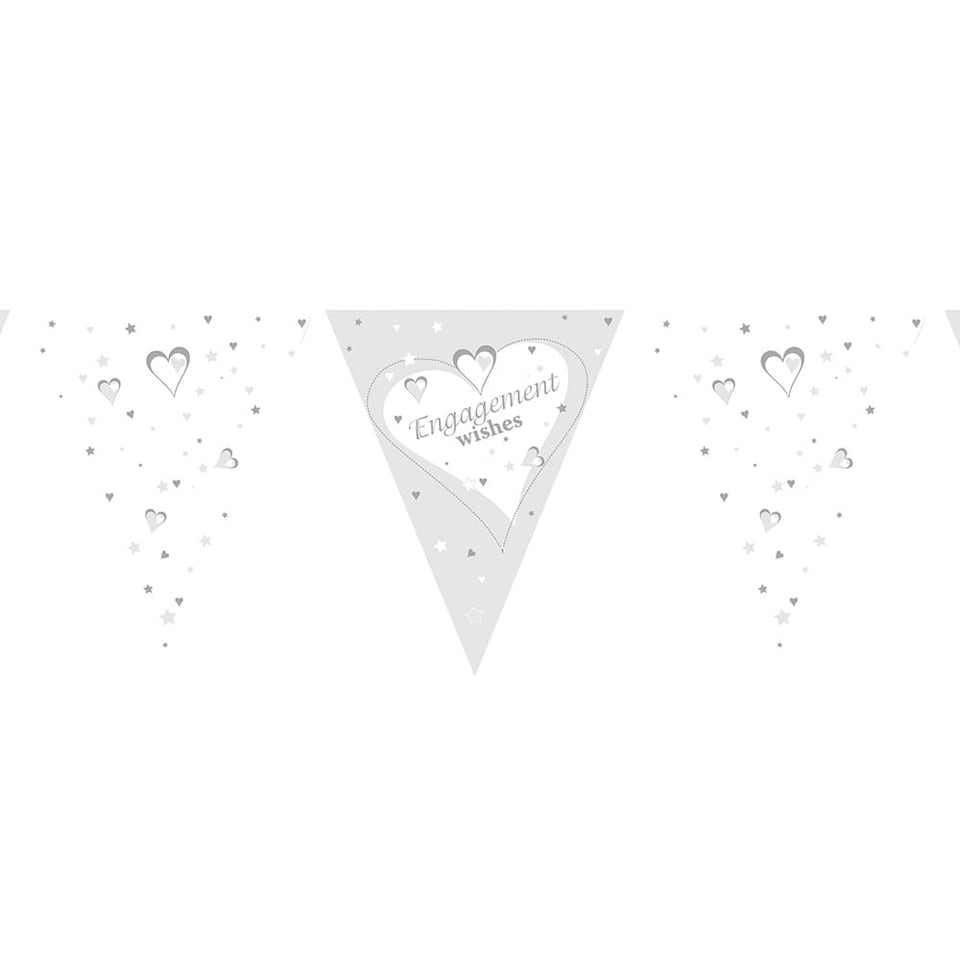 Creative Party Engagement Wishes Bunting - Silver/White - One Size