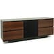 image 5 of Centurion Supports AVITUS ULTRA Remote Friendly BeamThru Gloss Black with 4-Walnut Drawers 32"-65" Flat Screen TV Cabinet Black