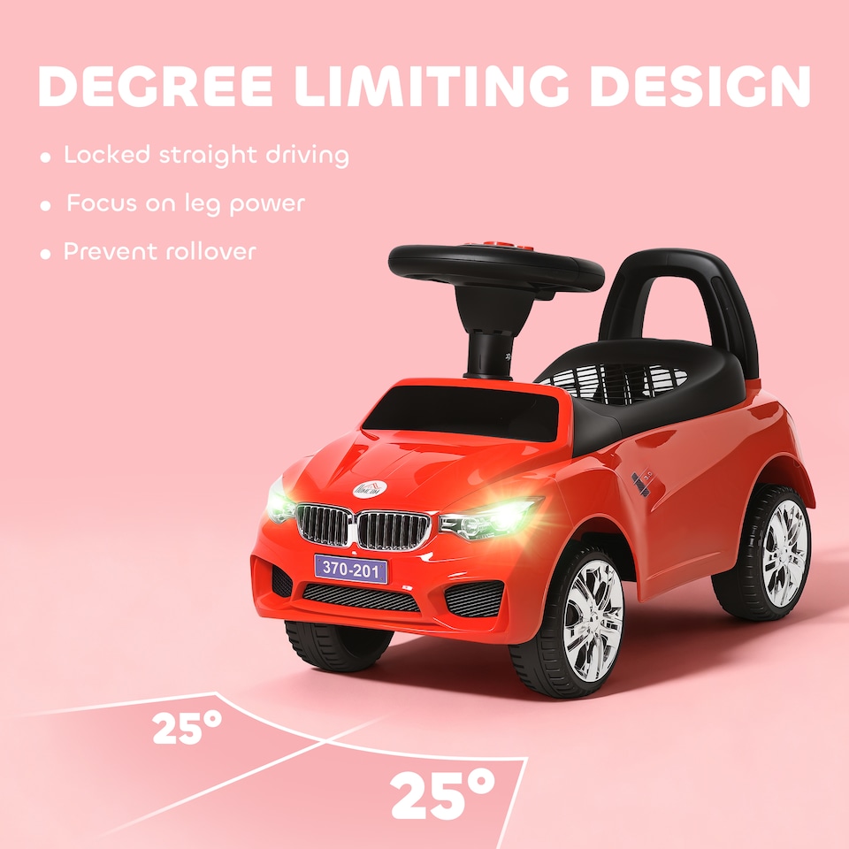 image 1 of HOMCOM Ride on Car Baby Toddler Walker Foot to Floor Sliding Car Slider with Horn Music Working Lights Storage for 1.5 - 3 Years Old, Red