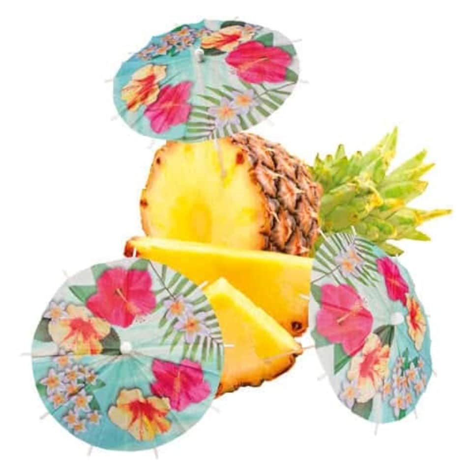 image 1 of Hawaii Paradise Paper Cocktail Umbrella Picks 18cm - Pack of 6