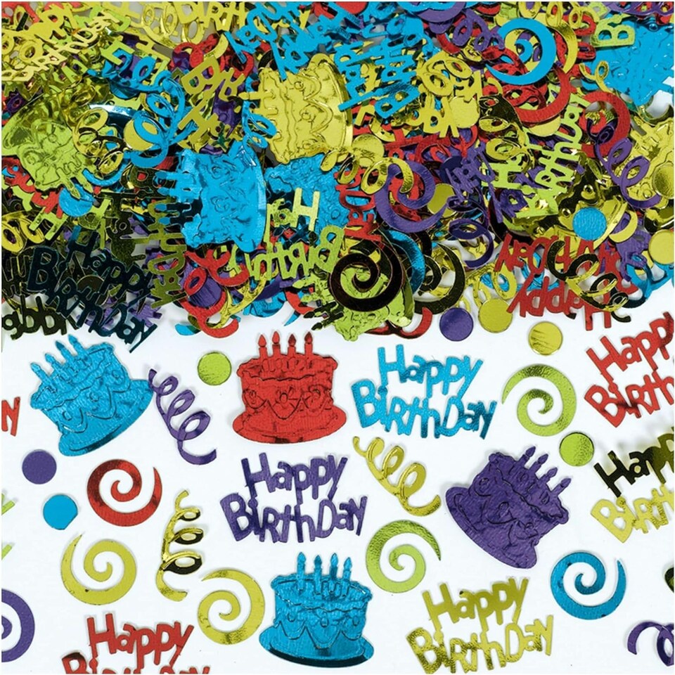 Amscan Foil Happy Birthday Confetti - Multicoloured - One Size