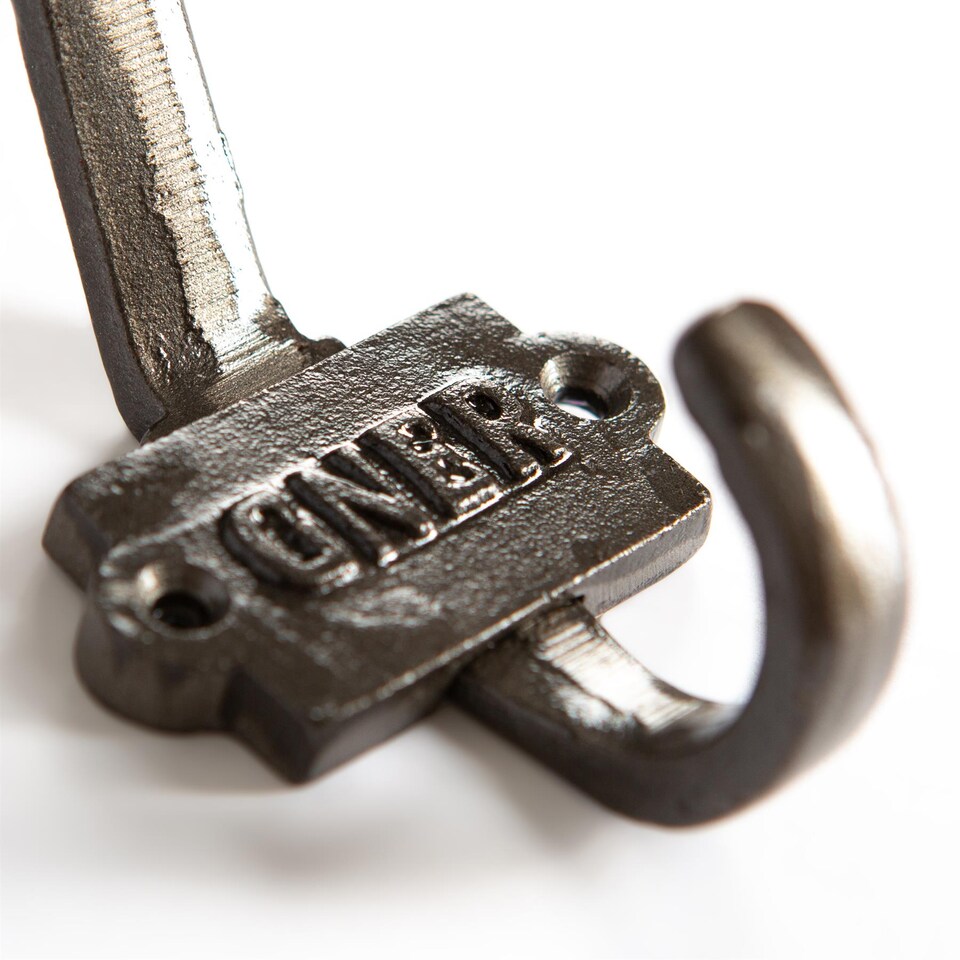 image 1 of Hammer & Tongs Great North of England Railway Double Wall Hook - W53mm x H101mm - Raw