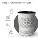 image 7 of Blue Canyon White Flora 9L Waste Bin Stylish Plastic Rubbish Container for Office Kitchen Bathroom and Home Use