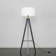 image 2 of ValueLights Morrigan White Shade Grey Wood Tripod Floor Lamp White