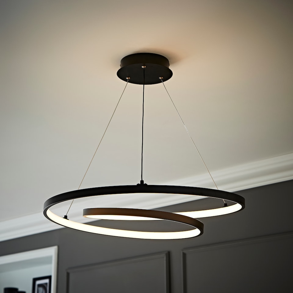 image 1 of ValueLights Infinity Black Loop Integrated LED Ceiling Light | Black