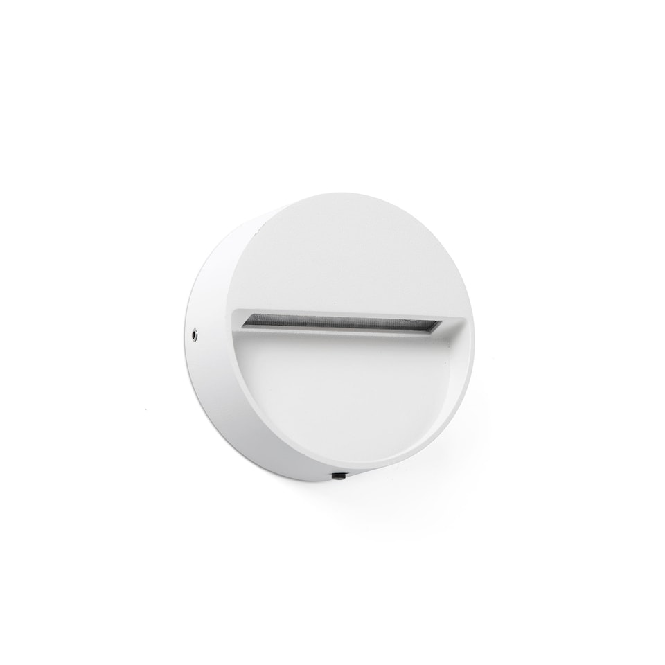 image 1 of Dune Round LED Outdoor Flush Wall Lamp Matt White IP65 CCT 2200-4000K