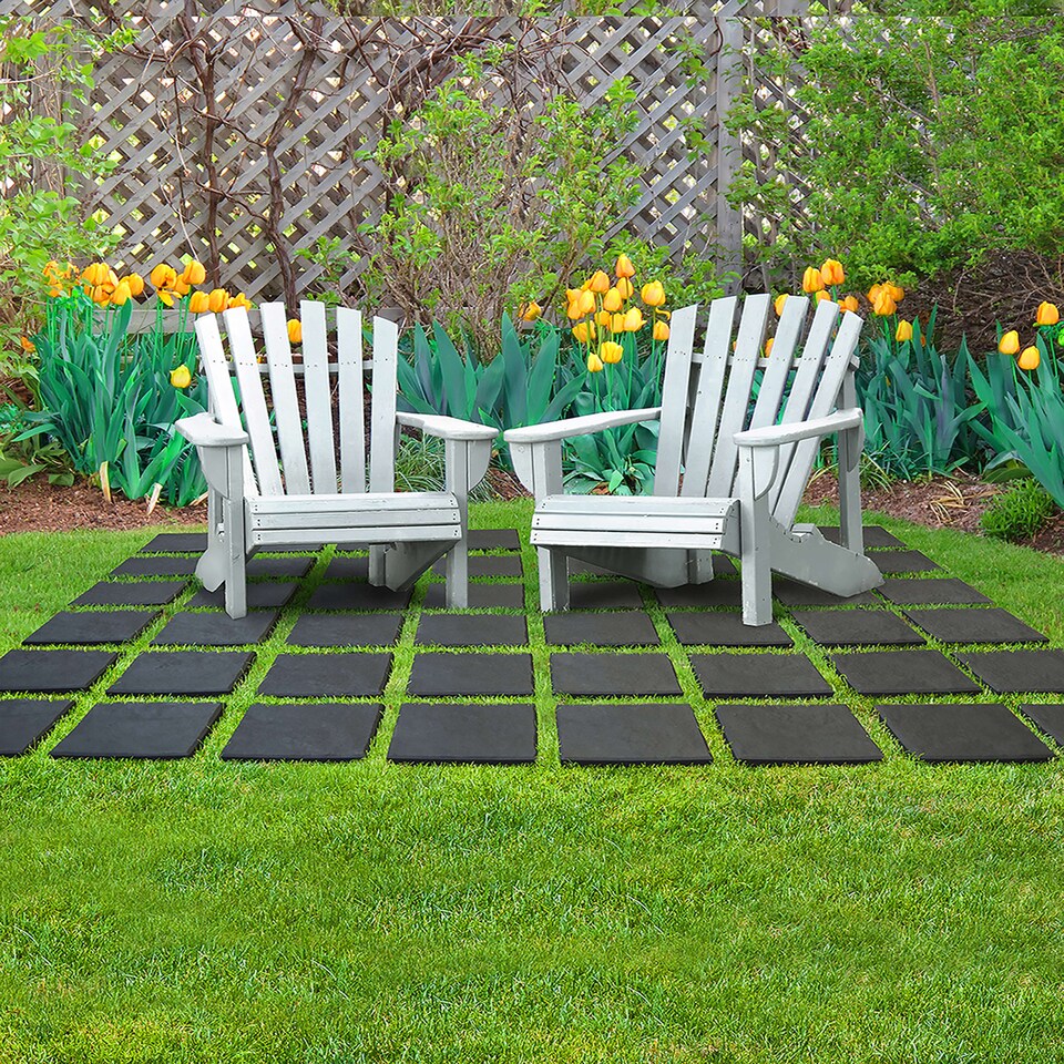 image 1 of Square Stomp Stone Grey Slate Stepping Stones - Pack of 1