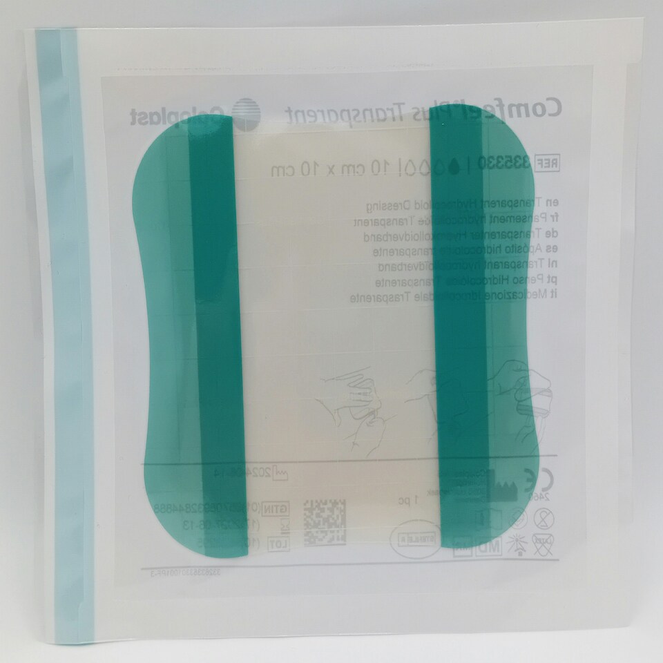 image 1 of Comfeel Plus Transparent 10cm x 10cm Hydrocolloid Dressings - Box of 10