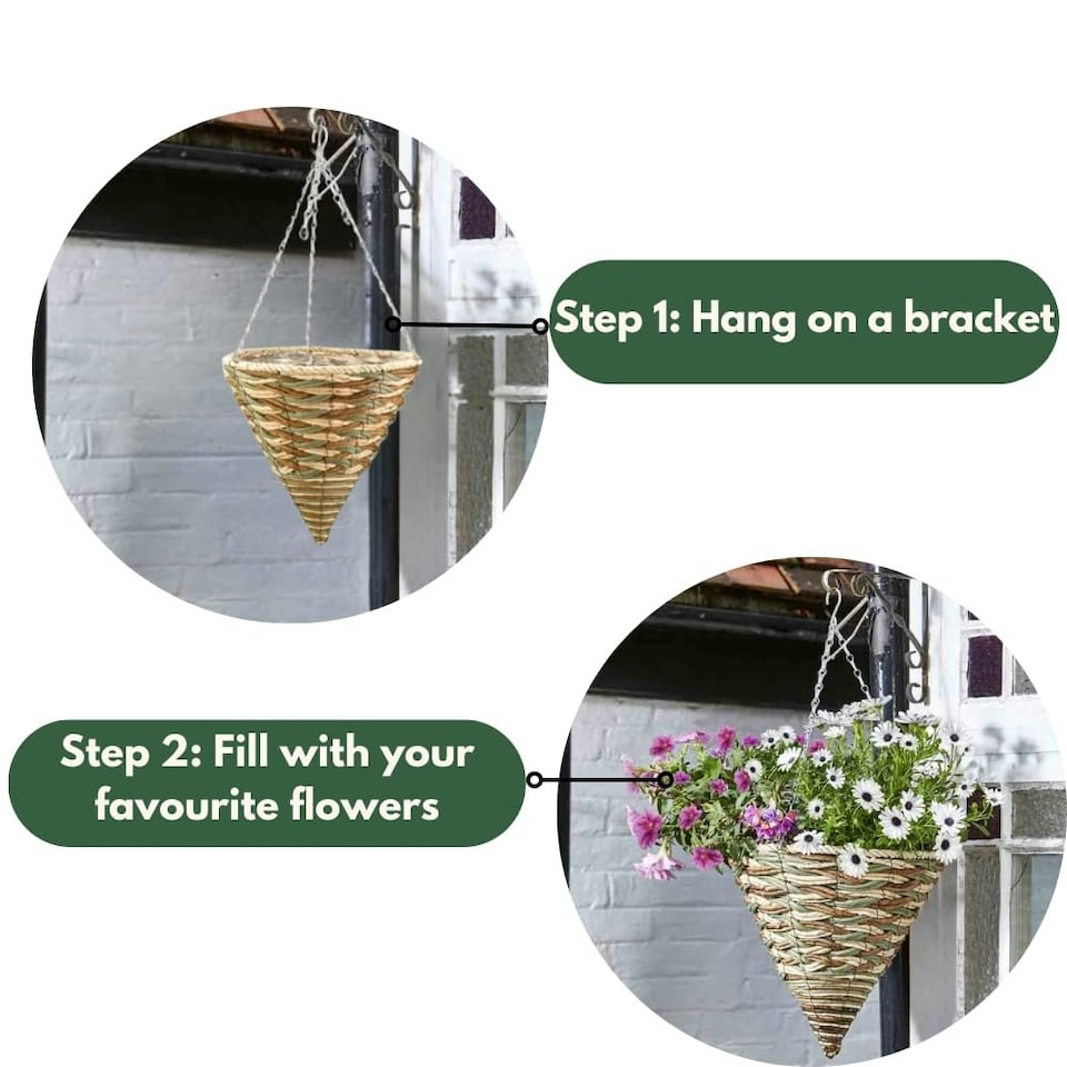 image 1 of Marco Paul Cone Hanging Planter 14" Brown