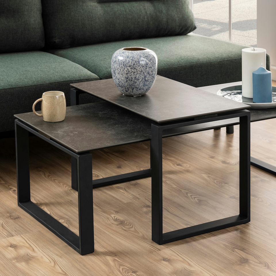 image 1 of Katrine Ceramic Coffee Table Set in Black