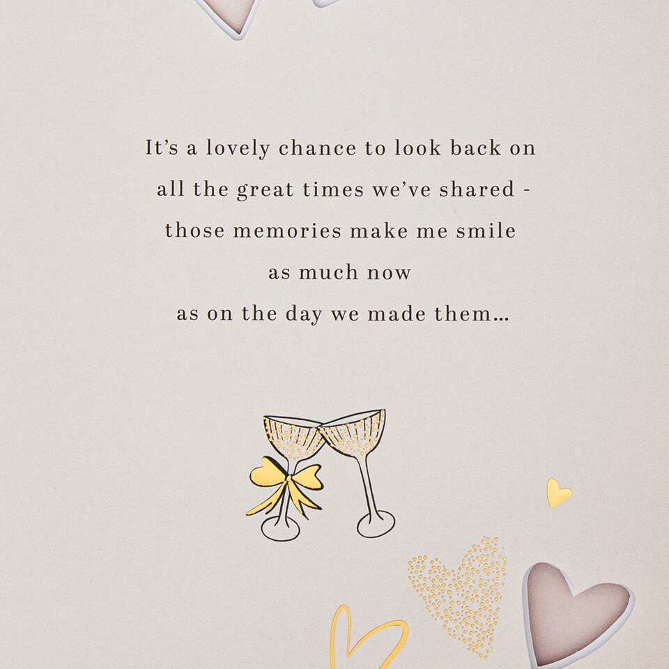image 1 of Hallmark Birthday Card For Wife - Gold foil Hearts Design And Heartfelt Verse