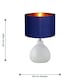 image 8 of First Choice Lighting Set of 2 Tuscan White Ceramic Lamps with Navy Blue & Gold Shade White | Blue