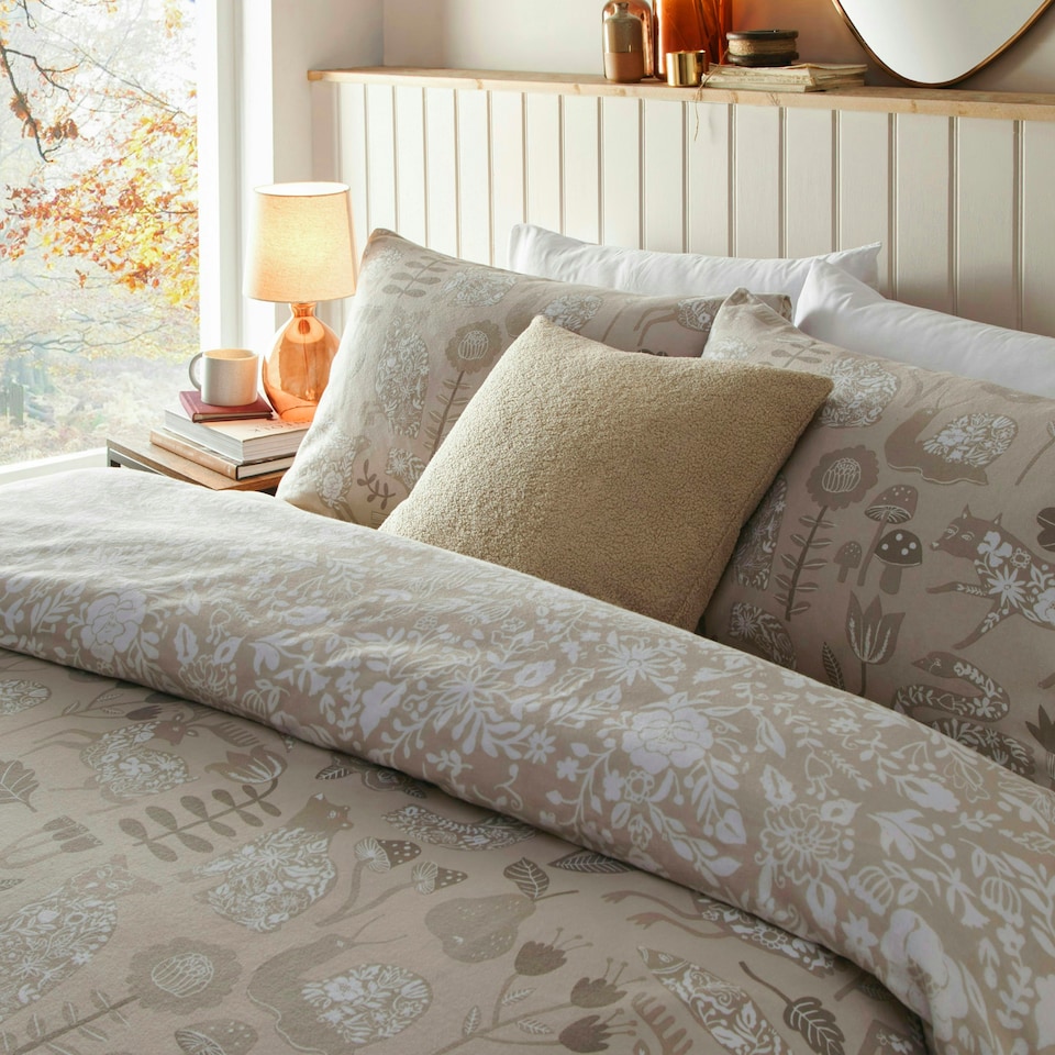 image 1 of furn. Nook 100% Brushed Cotton Double Duvet Cover Set