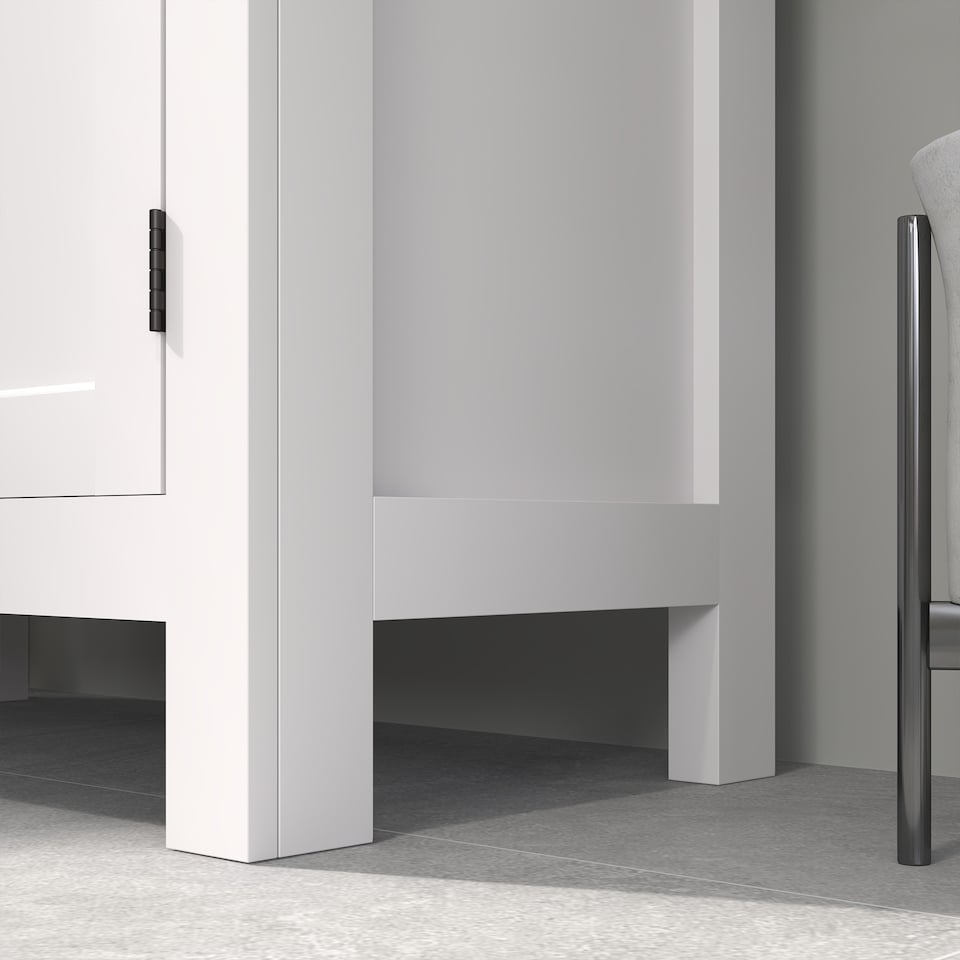 image 1 of HOMCOM Modern Bathroom Storage Cabinet, Freestanding Bathroom Cabinet with Open Shelves, a Cupboard with Doors and Adjustable Shelves, White