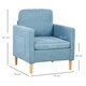 image 3 of HOMCOM Modern Armchair Upholstered Accent Chair for Bedroom Home Office  Blue