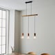 image 4 of Sven Bar Pendant Ceiling Lamp, Matt Black, Natural Wood