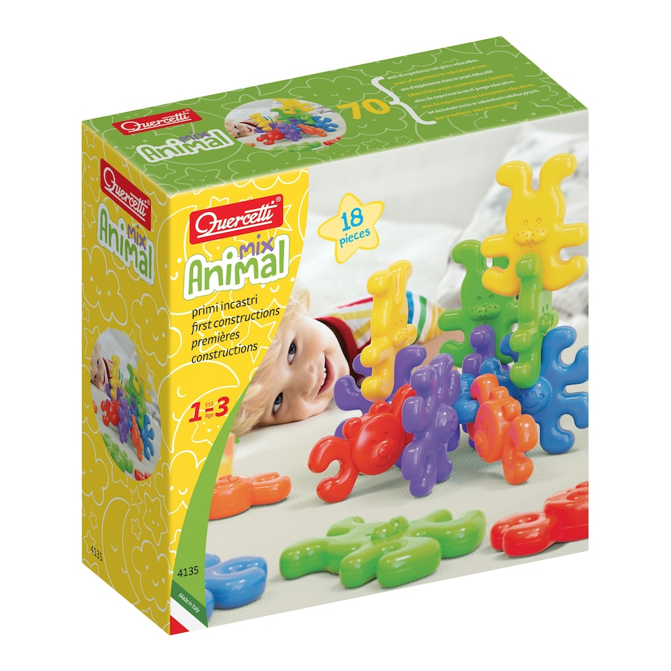 image 1 of Quercetti Animal Mix 18 Pieces