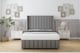 image 1 of Sloomy Melbourne Pewter Dumfries Divan Bed With Mattress No Drawers With 54" Wingback Headboard & 12" Matching Footboard 4'6 Double | Grey | Pewter | Double | 1