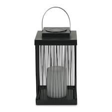 ValueLights Dancing Candlelight Black Outdoor Solar Lantern | Black