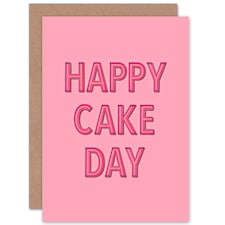 Cake Day Neon Pink Birthday Card