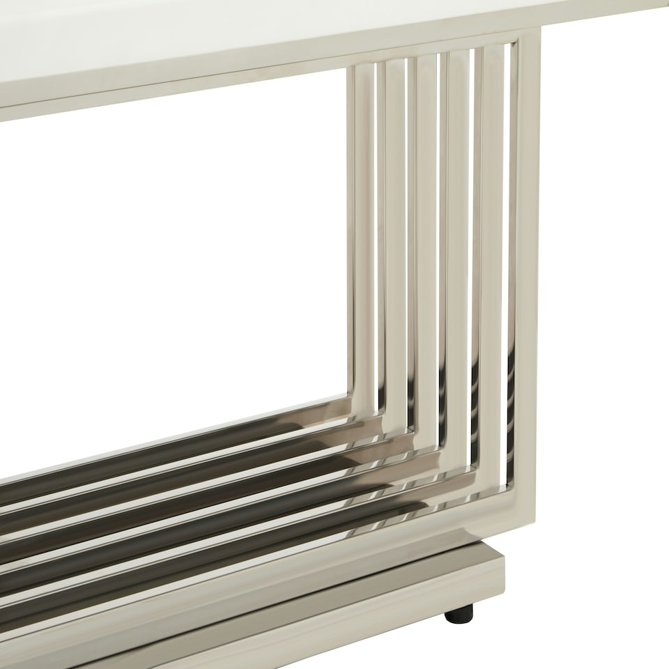 image 1 of Interiors by Premier White Marble Coffee Table Silver
