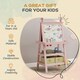 image 5 of AIYAPLAY Art Easel for Kids with Paper Roll, 3 in 1 Kids Easel Double-Sided Magnetic Whiteboard and Chalkboard with Storage Baskets, for Children 3-6 Years 