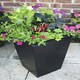 image 2 of Primrose Tall Flared Square Fibreglass Garden Planter Matt Black 120cm x 43cm