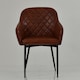 image 3 of Lakeland Furniture Opus Carver Vintage Brown Faux Leather Black Leg Dining Chair