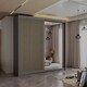 image 2 of Sliding Wardrobes 4U Modern Vertical Panelled Mirror Sliding Wardrobe – 150cm to 250cm, White, Black, Grey, Oak | Grey | Grey 150cm