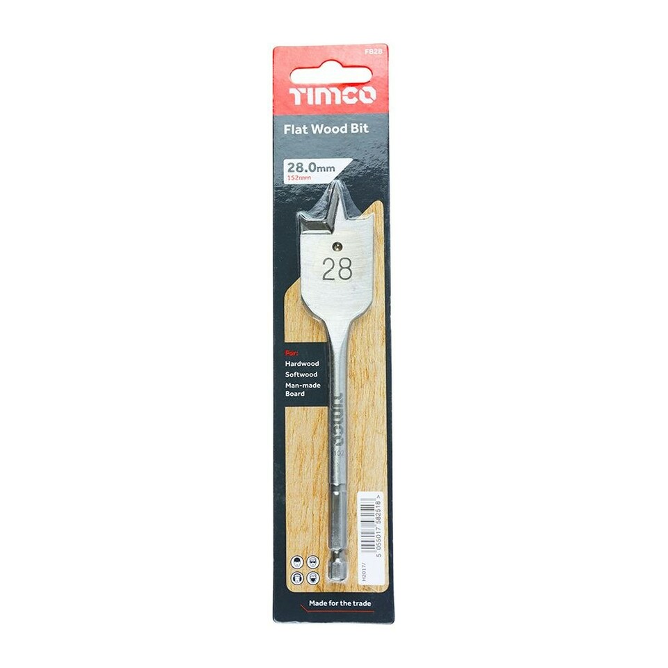 image 1 of Timco - Flat Wood Bit (Size 28.0 x 152 - 1 Each)