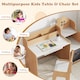 image 6 of COSTWAY Kids Study Desk and Chair Set Children Table Natural