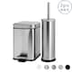 image 1 of Harbour Housewares Mismatched Toilet Brush & Bin Set - Brushed
