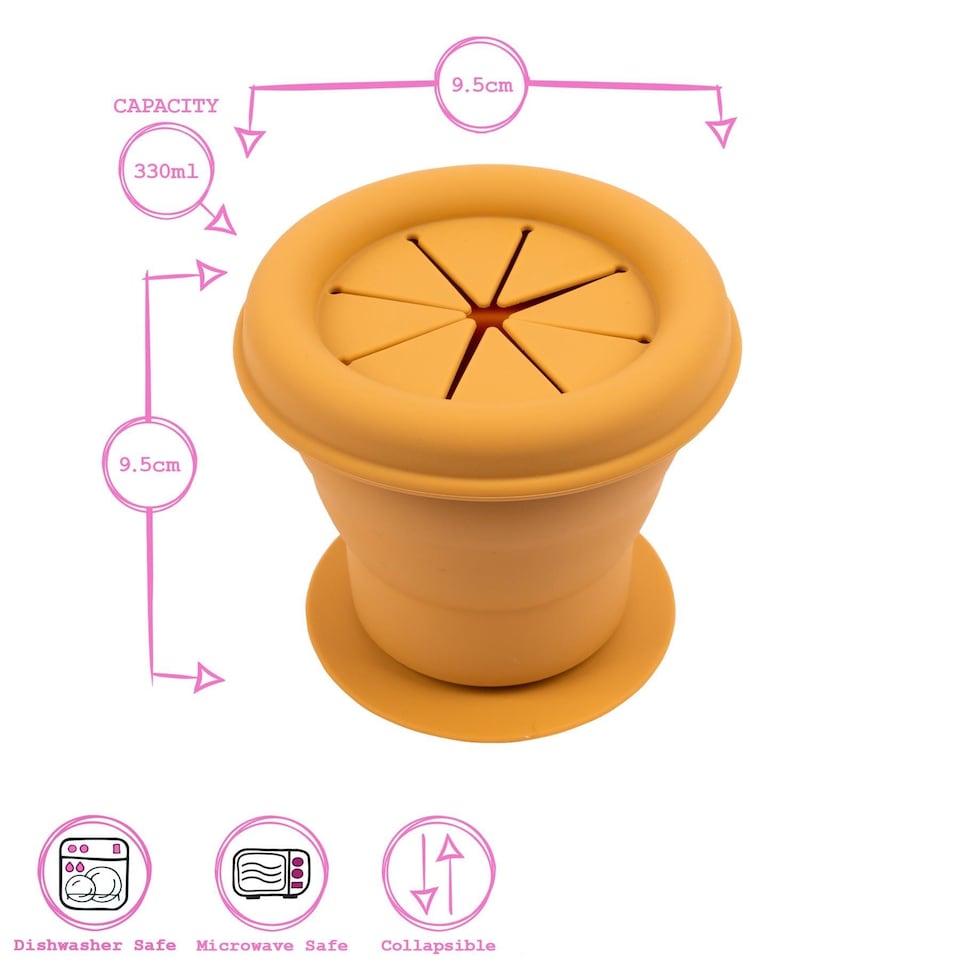 image 1 of Tiny Dining Baby Silicone Suction Snack Pot - 330ml - Ochre | Yellow | Ochre