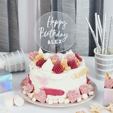 Silver Customisable Acrylic Cake Topper