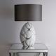 image 1 of Tall White and Silver Table lamp in a Ceramic Finish and Dark Grey lampshade Pebble Style Base Finish White