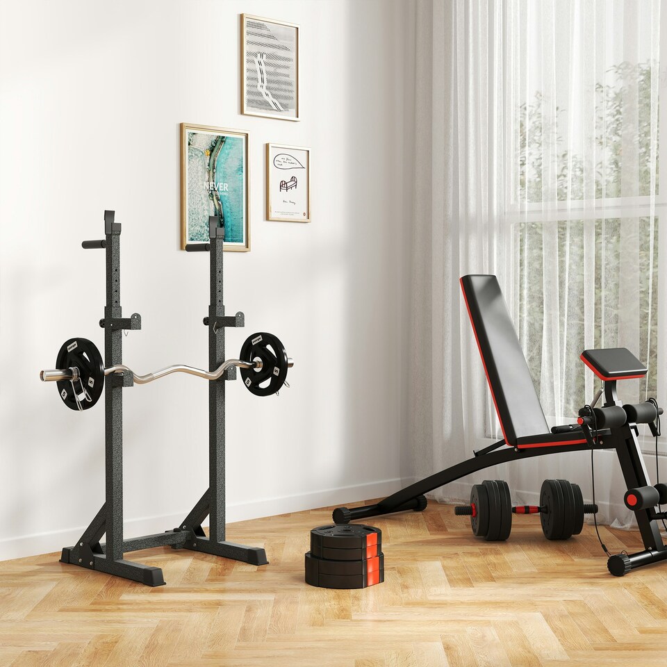 image 1 of SPORTNOW Olympic Weight Plates Set for Home Gym, 2 x 5kg, 2 x 2.5kg, Black