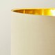 image 2 of ValueLights Christina Beige with Metallic Gold Drum Shade Gold Palm Leaf Floor Lamp Gold