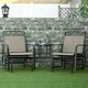 image 2 of Outsunny 2-Person Outdoor Glider Rocker Chair with Center Table