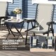 image 5 of Outsunny 3 Pieces Garden Bistro Set, Folding Table and Chairs Set, Metal Garden Furniture Set with Cup Holders for Outdoor, Patio, Balcony, Dark Grey | Grey