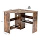 image 2 of COSTWAY Corner Desk Computer Table Workstation w/ Shelves Brown Brown