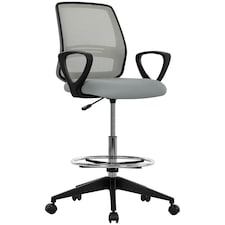 Vinsetto Draughtsman Chair Tall Office Chair with Adjustable Height | Grey | One Size