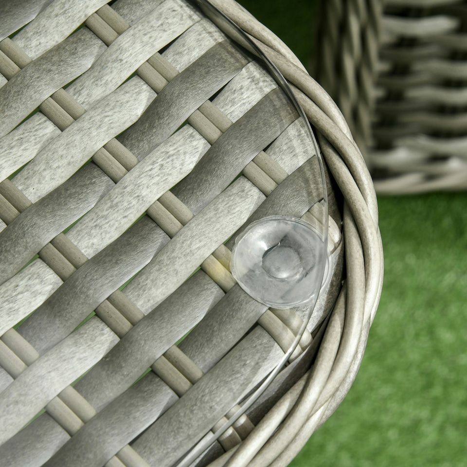 image 1 of Outsunny 4 PCS Rattan Garden Furniture, Padded Cushions Conversation Sofa Set