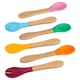 image 1 of Tiny Dining Bamboo Silicone Tip Fork & Spoon Set - Beige - Children's Baby Toddler Soft Curved Feeding Weaning Cutlery
