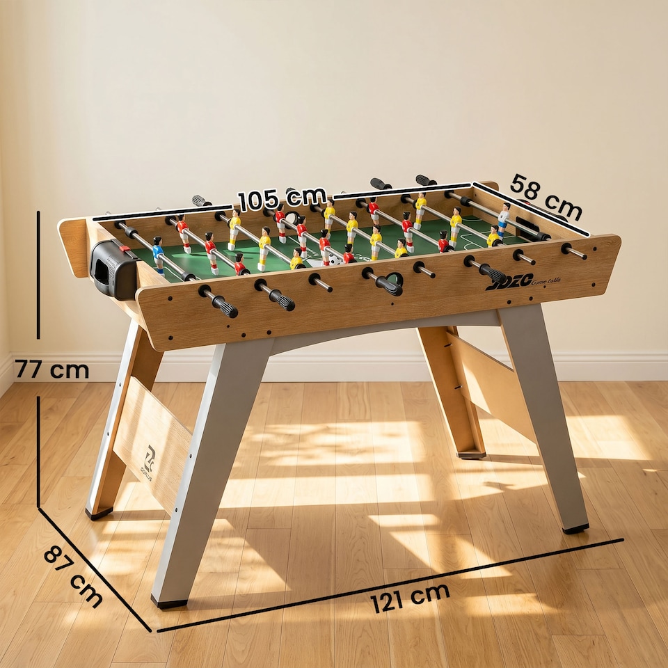 image 1 of SPORTNOW 4ft Table Football, Foosball Table Game for Adults, Natural Wood