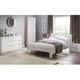 image 2 of Contemporary Style White High Gloss Finish Double Bed Frame - 4ft 6" (135cm)