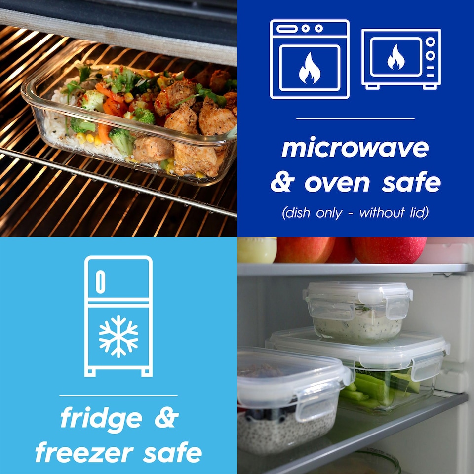 image 1 of Harbour Housewares 10pc Glass Food Storage Containers Set with Lids - 2 Sizes