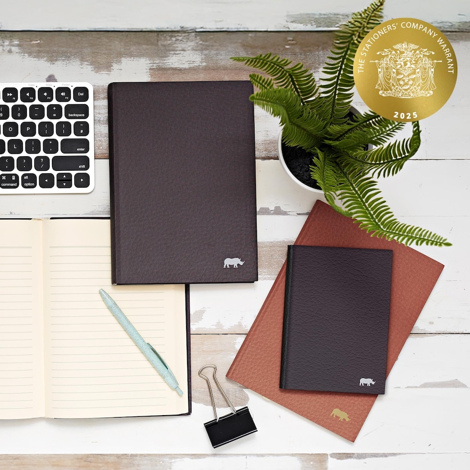 image 1 of Rhino 160 Page 7mm Lined Soft Touch Flexiback Notebook A5 Tan